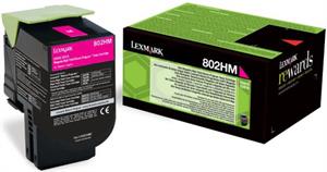 Magenta Lasertoner - Lexmark 802Hm0 - 3.000 Sider Lexmark Cx410