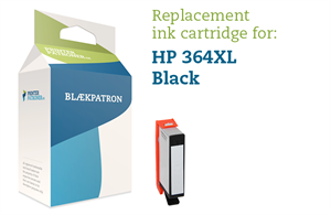 Sort Blækpatron - Hp Nr.364 Bxl - 19Ml. Genfyldt Hp Miljø-Blækpatron