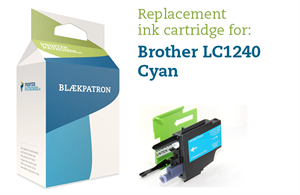 Cyan Blækpatron - Brother Lc1240C - 8 Ml Genfyldt Brother Miljø-Blækpatron