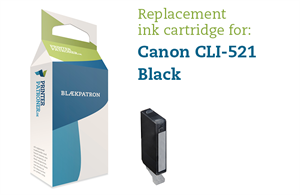 Sort Blækpatron - Canon Cli-521Bk - 9 Ml.