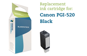 Sort Blækpatron - Canon Pgi-520Pgbk - 19Ml.