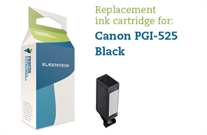 Photo Sort Blækpatron - Canon Pgi-525Pgbk - 19Ml Genfyldt Canon Miljø-Blækpatron
