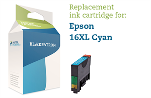 Cyan Blækpatron 16Xl - Epson 16Xl - 8,5 Ml Genfyldt Epson Miljø-Blækpatron
