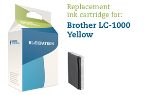 Brother Gul Blækpatron - Brother Lc970/1000 - 20Ml. Genfyldt Brother Miljø-Blækpatron