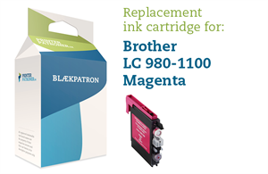Magenta Blækpatron - Brother Lc980/1100 - 20Ml.
