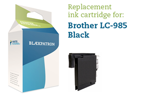 Brother Sort Blækpatron Lc985Bk - Brother - 10Ml Genfyldt Brother Miljø-Blækpatron