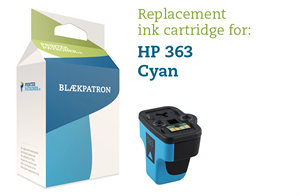 Hp Cyan Blækpatron - Hp Nr.363 C - 12Ml. Genfyldt Hp Miljø-Blækpatron