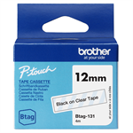 Sort tekst / klar tape - 12mm x 4m - Original Brother Btag-131 tape