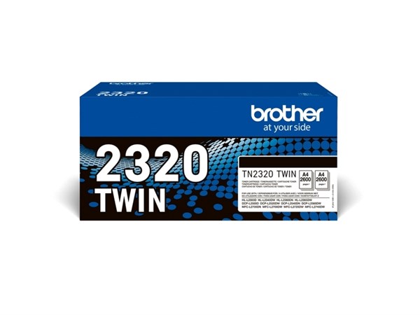 Billede af 2-pak Sort lasertoner - Brother TN-2320 TWIN - 2 x 2.600 sider