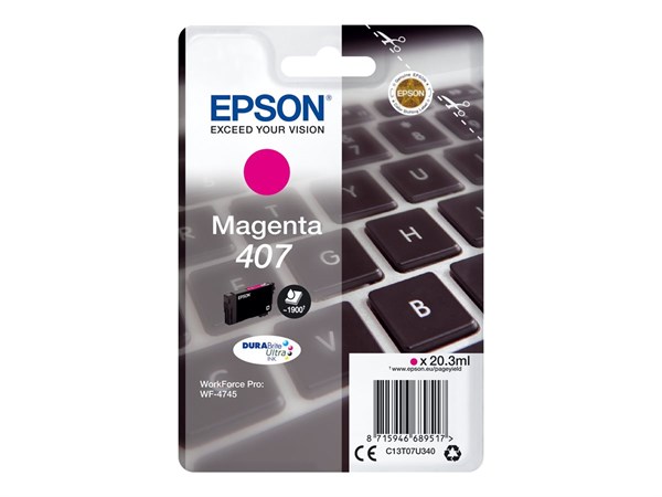 Billede af Magenta blækpatron T07U340 - Epson 407 - 20,3 ml. hos Printerpatroner.dk