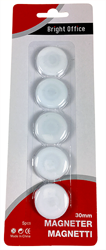 Bright Office Magneter Hvid 30Mm/5 Stk Outlet